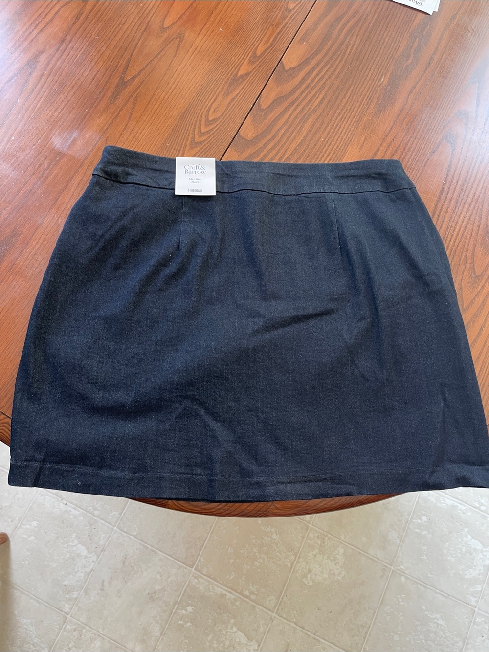 Croft & Barrow Mid-Rise Skort in Dark Denim - Sz 14 - NWT